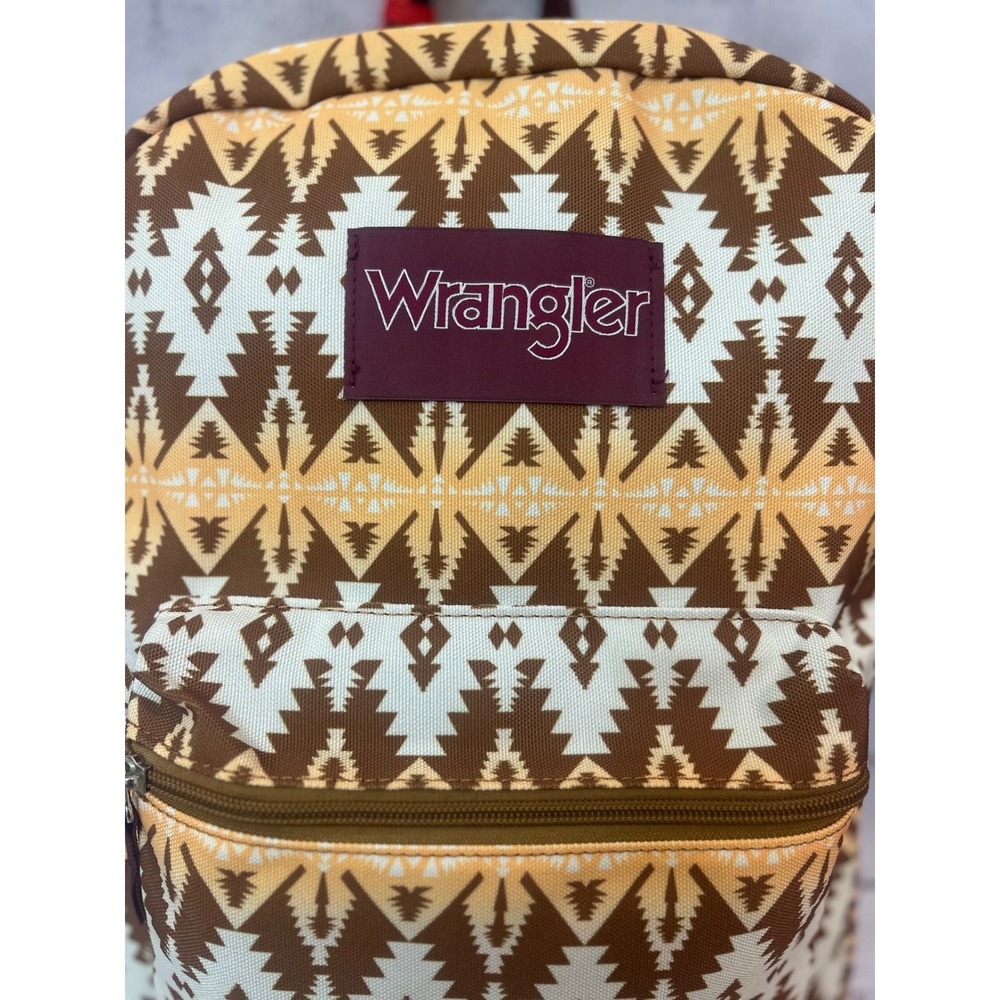 Wrangler Aztec Print Backpack Brown Tan Southwestern‎ Geometric Bag - Picture 2 of 7